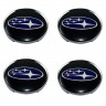 Колпачки на диски 62/56/8 хром со стикером Subaru черный 