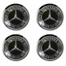 Заглушки для диска со стикером Mercedes Benz (64/60/6) черный 
