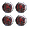 Колпачок на диски Acura 60/55/7 красный/хром 