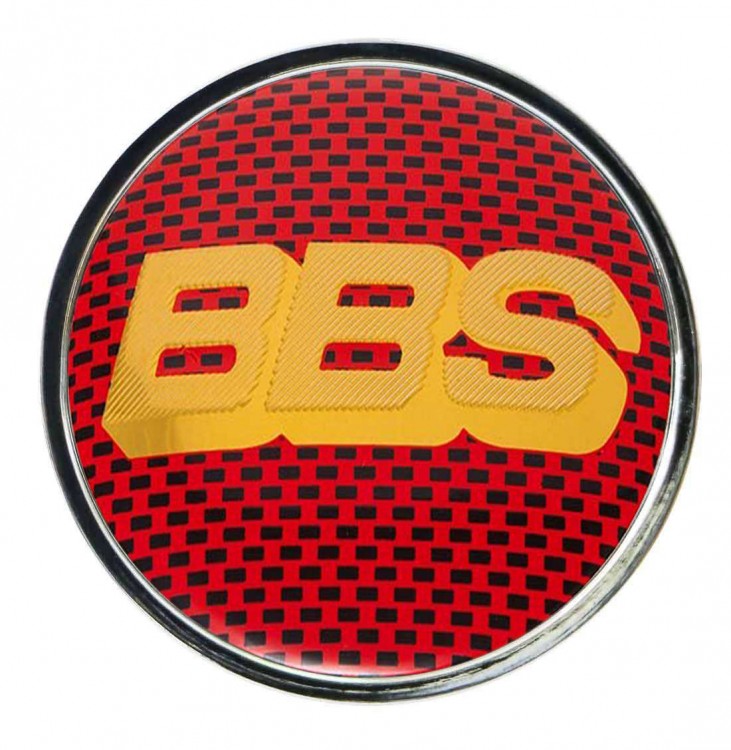 Колпачок ступицы BBS (63/59/7) красный карбон желтый 