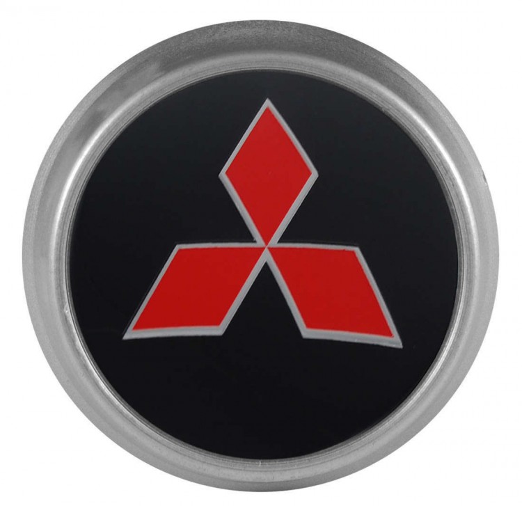 Колпачки на диски ВСМПО со стикером Mitsubishi 74/70/9 черный 