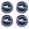 Заглушки для диска со стикером Ford Motorcraft WOLF(64/60/6) синий 