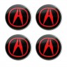Колпачок на диски Acura 60/55/7 красный/черный