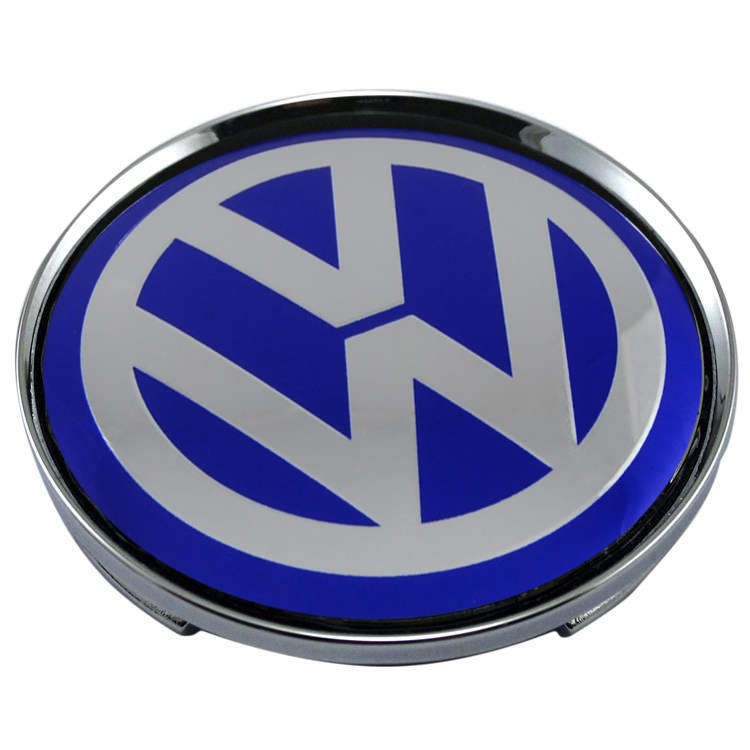Колпачки на диски 62/56/8 со стикером Volkswagen хром/синий 