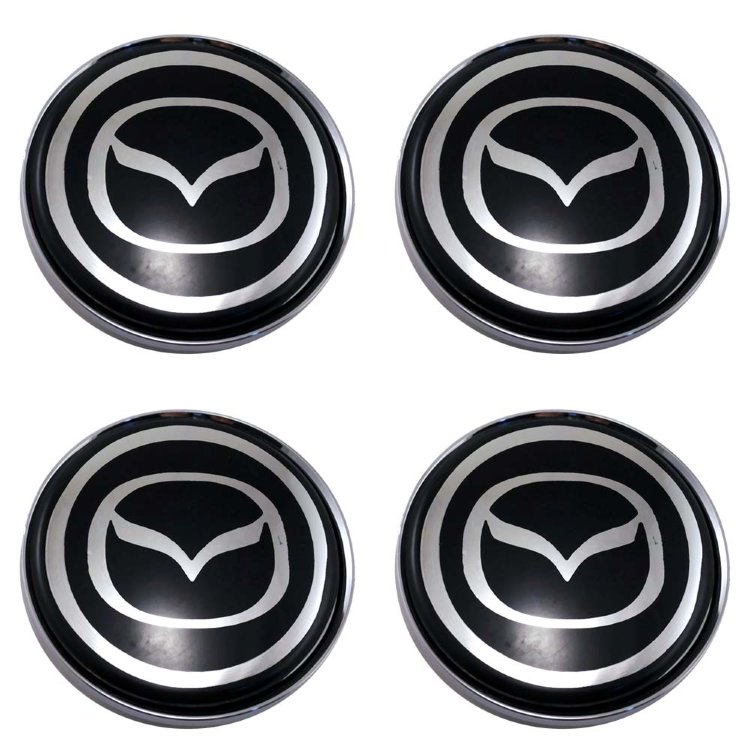 Колпачок на диск Mazda (63/58/8) черный+хром