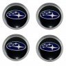 Колпачки на диски ВСМПО со стикером Subaru 74/70/9 черный