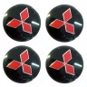 Наклейки на диски Mitsubishi 60 мм сфера red-black