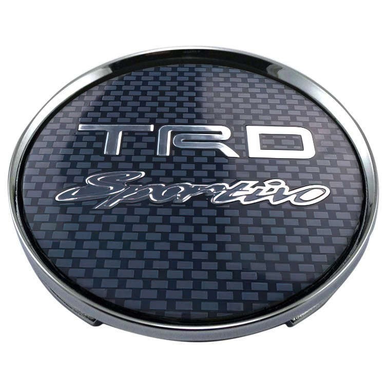 Колпачки на диски 62/56/8 со стикером Toyota TRD карбон/синий 