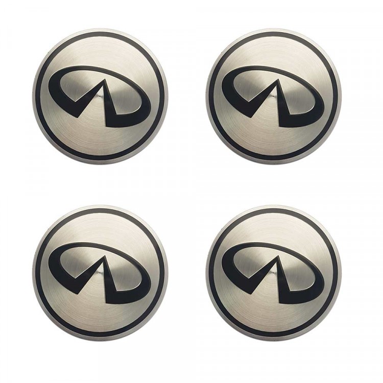 Наклейки на диски Infiniti сфера 56 мм металл с черным