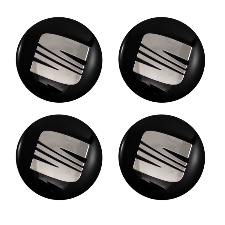 Наклейки на диски Seat 56 мм сфера black 