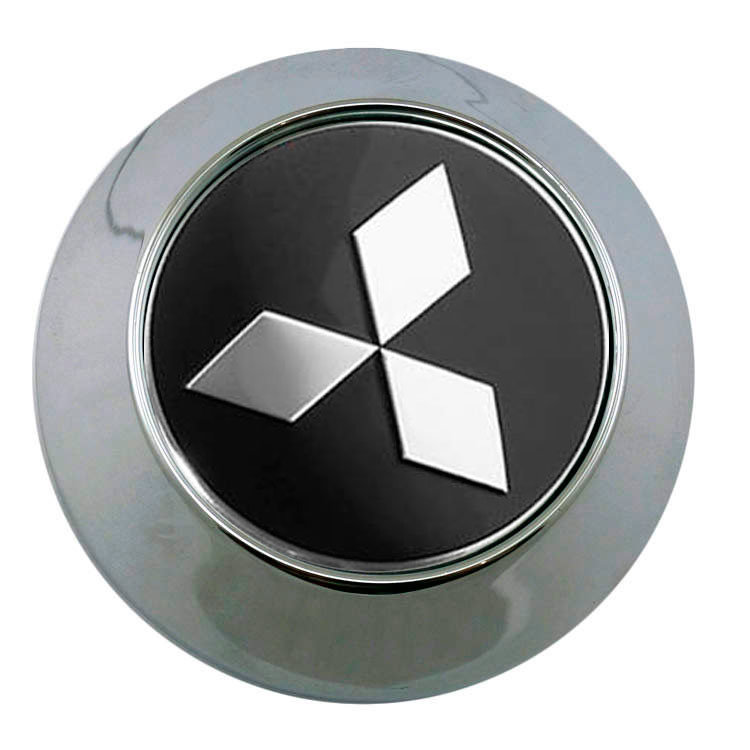 Колпачок на диски Mitsubishi 60/56/9 черный-хром конус  