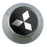 Колпачок на диски Mitsubishi 60/56/9 черный-хром конус  
