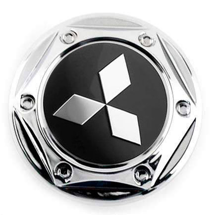 Колпачок на диски Mitsubishi 68/62/10 черный-хром гайка