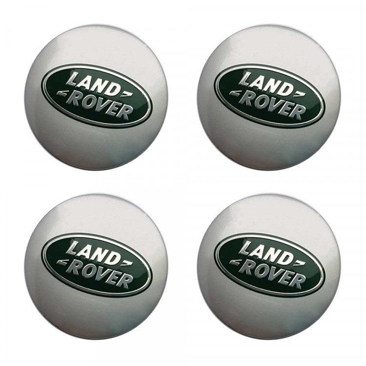 Наклейки на диски Land Rover 56 мм сфера серебристый и зеленый