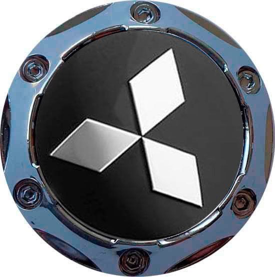 Колпачок на диски Mitsubishi 64/56/9 черный-хром конус