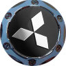 Колпачок на диски Mitsubishi 64/56/9 черный-хром конус