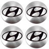 Наклейки на диски Hyundai с юбкой 60 мм серебристые