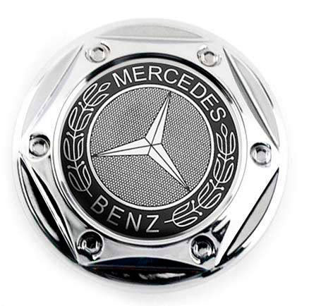 Колпачок на диски Mercedes 68/62/10 черный-хром гайка