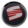 Заглушки для диска со стикером Seat (64/60/6) хром и черный