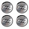 Заглушки для диска со стикером Audi (64/60/6) серебристый