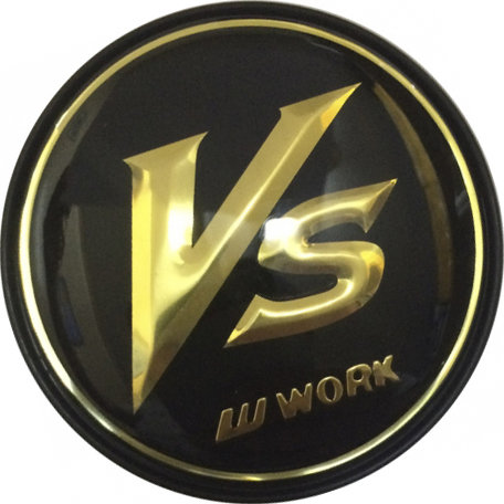 Колпачок на литые диски VS WORK 60/57/10  черный-золото