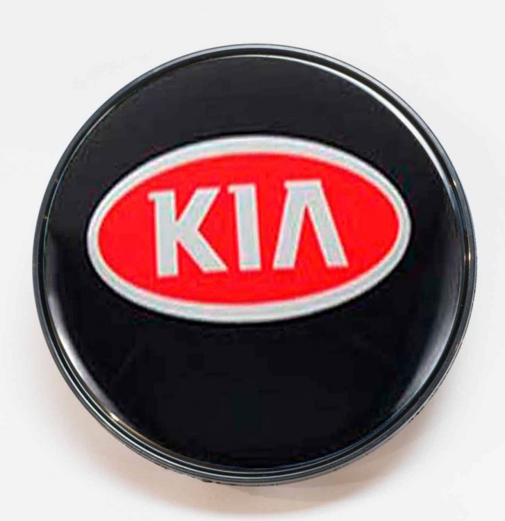 Заглушка литого диска KIA 68/65/12 черный с красным