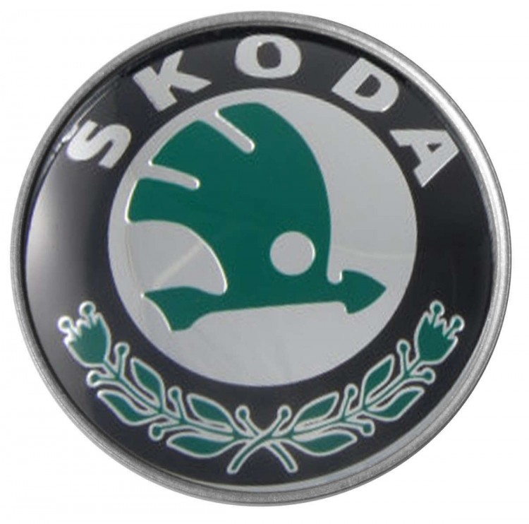 Колпачок на диски Skoda 60/55/7 черный зеленый