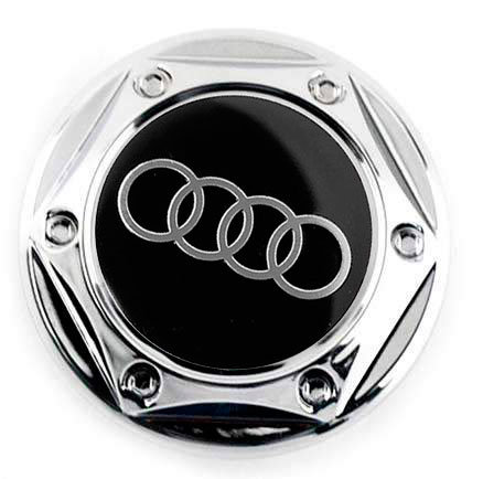 Колпачок на диски Audi  68/62/10 хром-черный гайка
