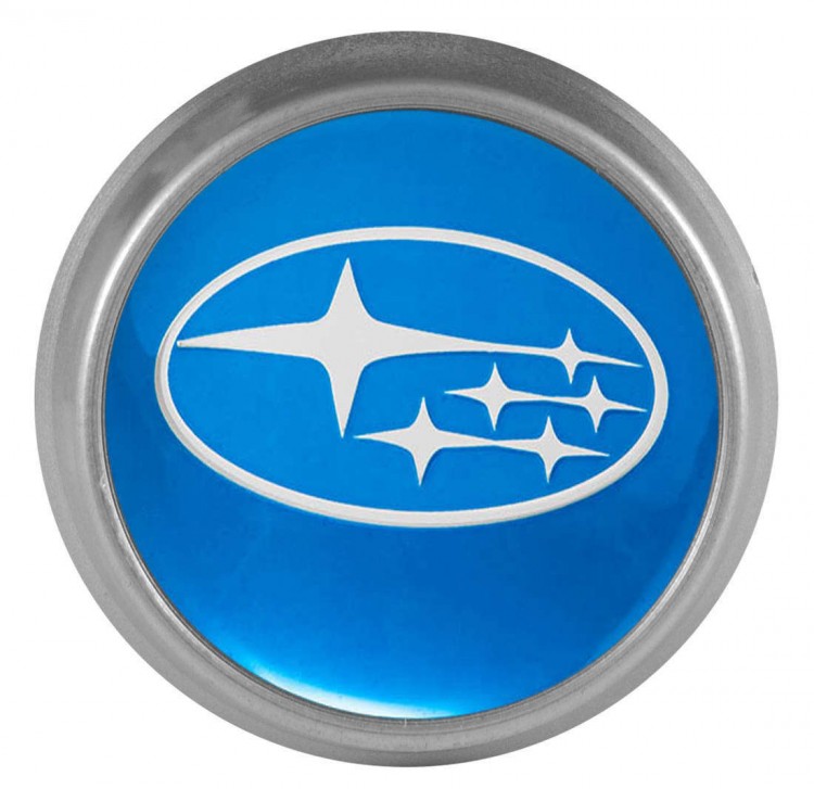Колпачки на диски ВСМПО со стикером Subaru 74/70/9 синий