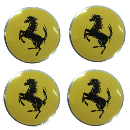 Наклейки на диски Ferrari yellow сфера 56 мм