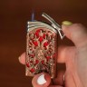 Зажигалка Россия латунь с красным