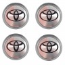 Колпачки на диски ВСМПО со стикером Toyota 74/70/9 хром и черный 