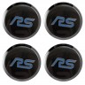 Заглушки для диска со стикером Ford Focus RS (64/60/6) хром и черный