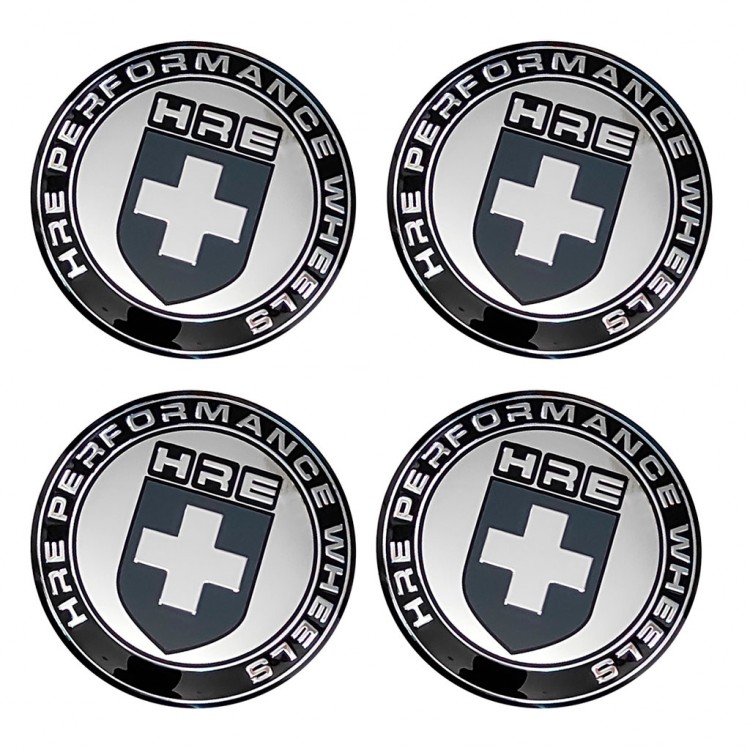 Наклейки на диски HRE PERFORMANCE 65 мм хром черный серый