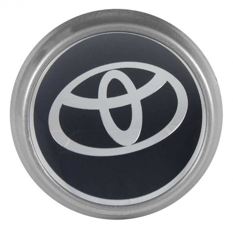 Колпачки на диски ВСМПО со стикером Toyota 74/70/9 черный 