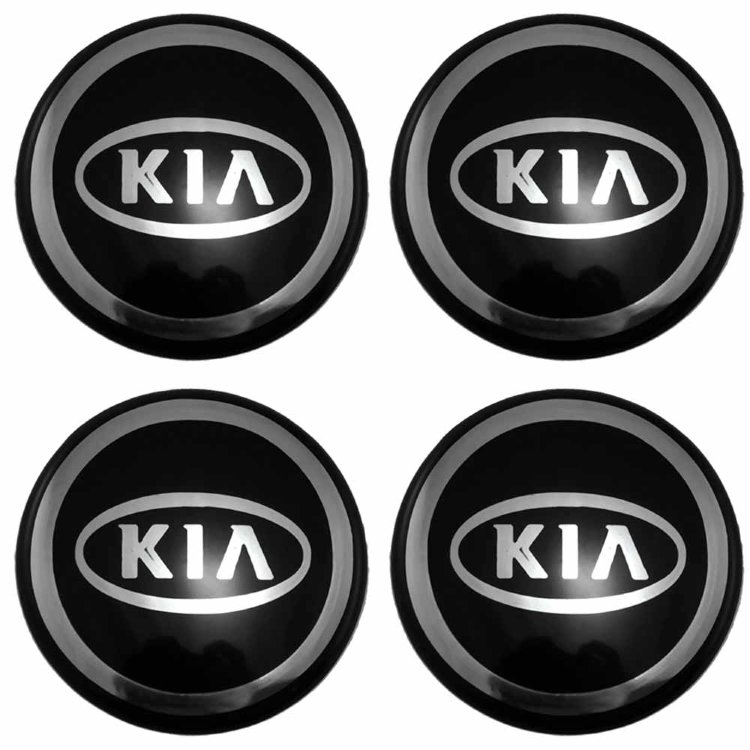 Наклейки на диски KIA 58 мм black/chrome