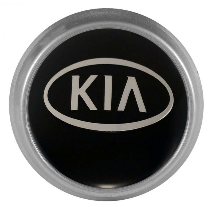 Колпачки на диски ВСМПО со стикером KIA 74/70/9 хром черный 