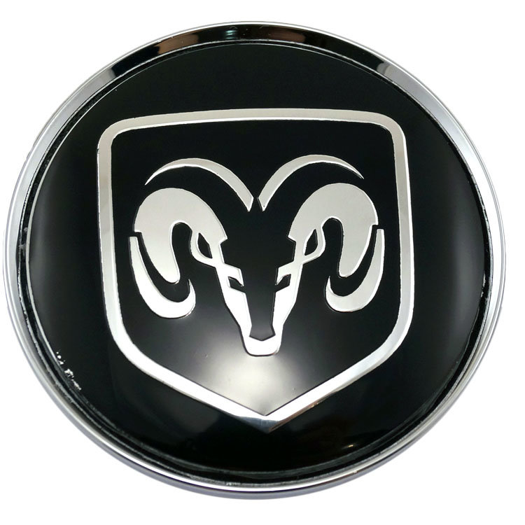 Заглушки ступичные со стикером Dodge (63/58/8) черный +хром