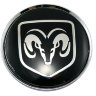 заглушка литого диска 60/56/9 с со стикером Dodge  (63/58/8) черный +хром