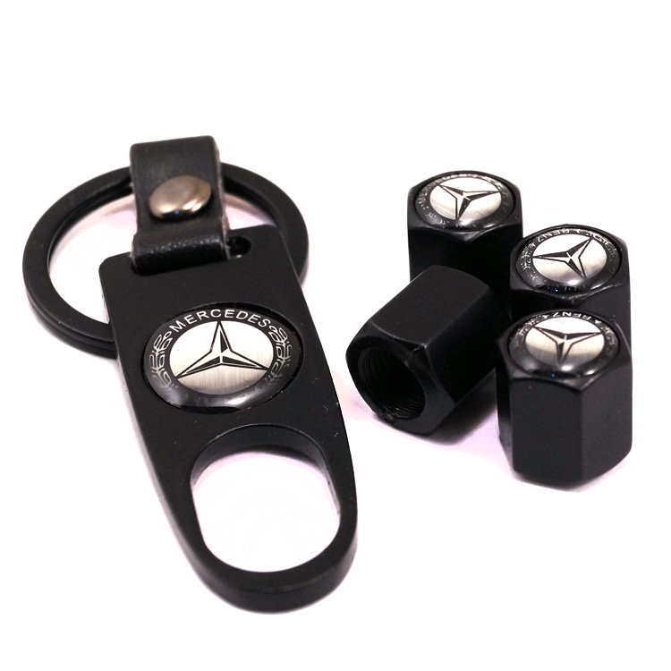 Ниппельные колпачки c брелком Mercedes black