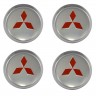 Колпачки на диски ВСМПО со стикером Mitsubishi 74/70/9 хром
