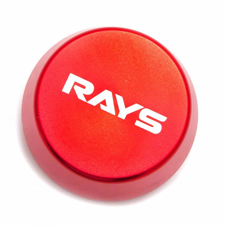 Заглушка литого диска Rays 56-58 мм металл конус RED