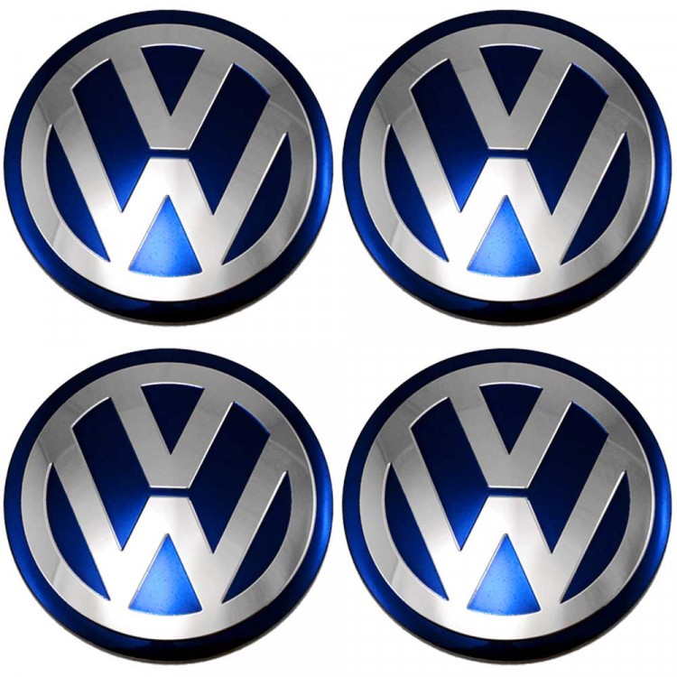 Наклейки на диски Volkswagen 90 мм сфера blue  