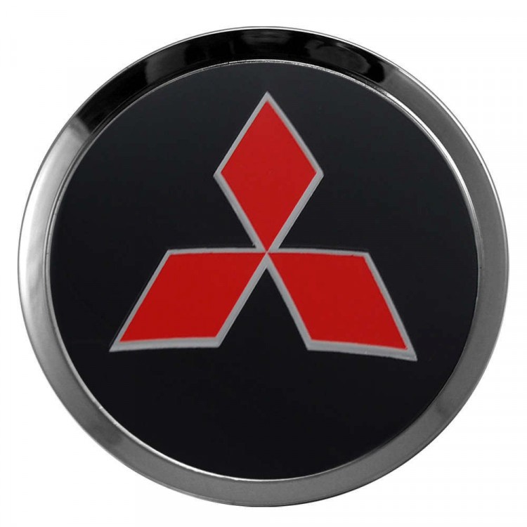Заглушки для диска со стикером Mitsubishi (64/60/6) черный