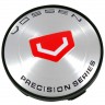 Колпачки на диски Vossen 60/54/10 серебристые с красным