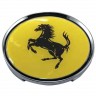 Колпачки на диски 62/56/8 хром со стикером Ferrari желтый 