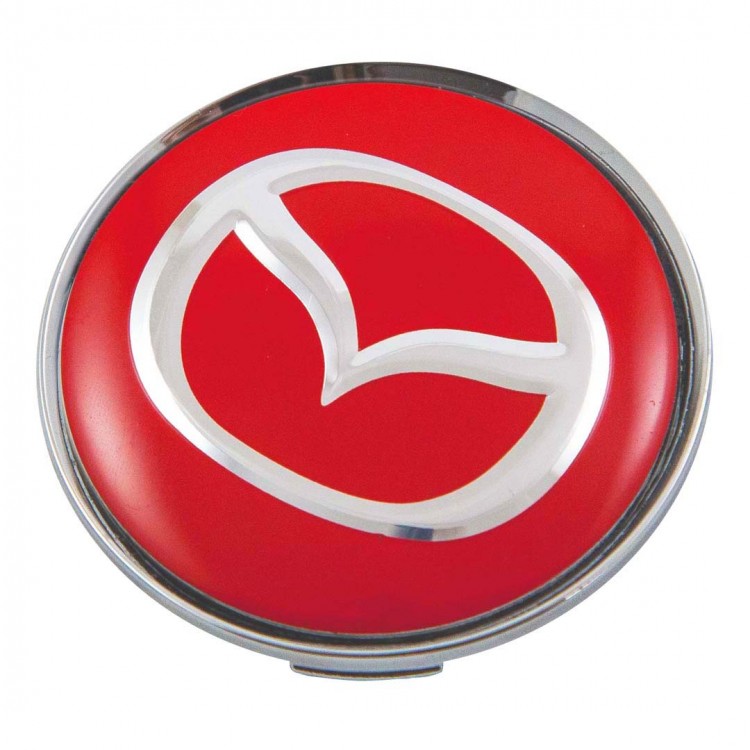 Колпачки на диски 62/56/8 со стикером Mazda красный