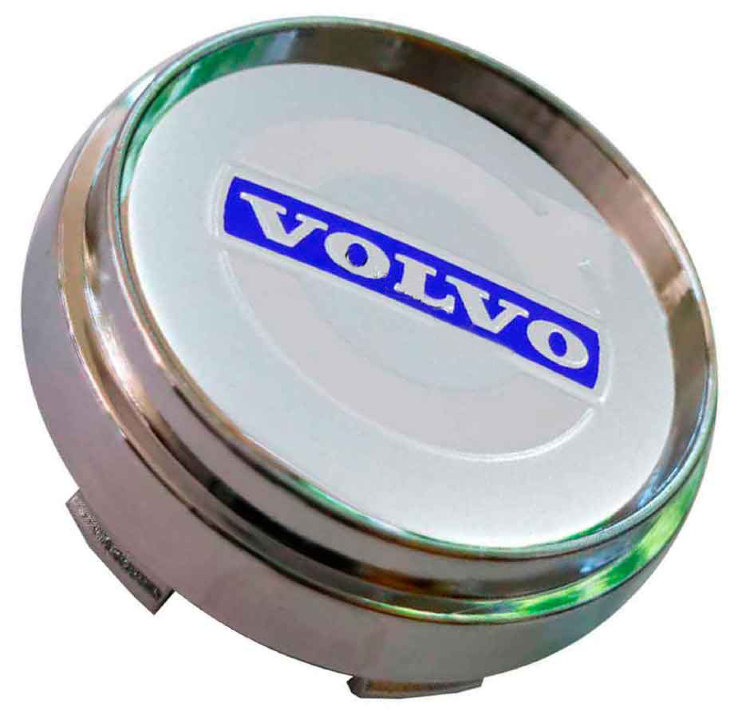 Заглушка ступицы Volvo 66/62/9 хром с синим