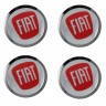Заглушки для диска со стикером Fiat (64/60/6) хром и красный 