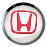 Заглушки для диска со стикером Honda (64/60/6) хром/красный